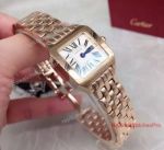Clone Cartier Santos Demoiselle All Gold White Dial Roman Watch